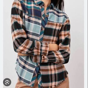 RAILS Brando Mixed Plaid button up shirt - Heathrow